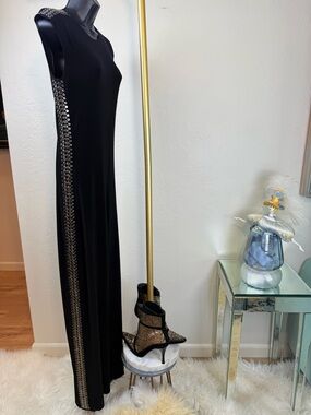 ✨ RARE Norma Kamali Studded Sleeveless Wide Leg Jumpsuit Size M ✨